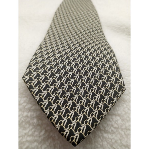 Beaufort Tie Rack Men's Luxury Tie 100% Silk Made In Italy Smooth Geometric EUC - Picture 10 of 16